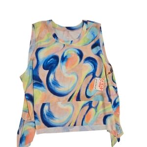 Free People Movement Abstract Crop Workout Tank Small NWT